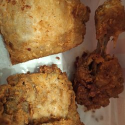 KFC - Check out the chicken leg all shriveled up and you call that a breast must have been a baby chicken.