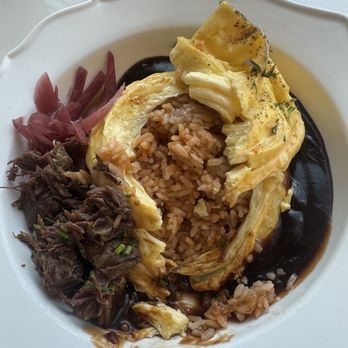 Sweet Maple  - Tornado Galbi au Maurice with the top torn off to reveal the wonderful savory rice within - New American Near Me - Walnut Creek, California