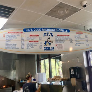 P.T.'s Olde Fashioned Grille - Menu board inside - Burgers Near Me - Wilmington, North Carolina P.T.'s Olde Fashioned Grille - Menu board inside - Burgers Near Me - Wilmington, North Carolina