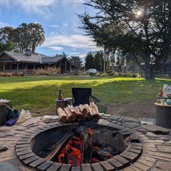 Costanoa - Fire pit near the restaurant area - Hotels Near Me - Pescadero, California Costanoa - Fire pit near the restaurant area - Hotels Near Me - Pescadero, California