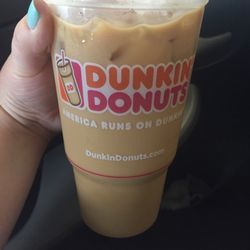 Dunkin' - Large pumpkin iced coffee, tis' the season!