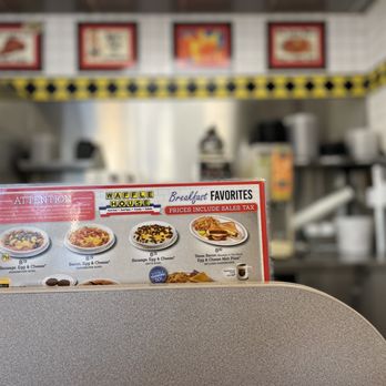 Waffle House - a menu on the counter - Breakfast & Brunch Near Me - Bedford, Texas