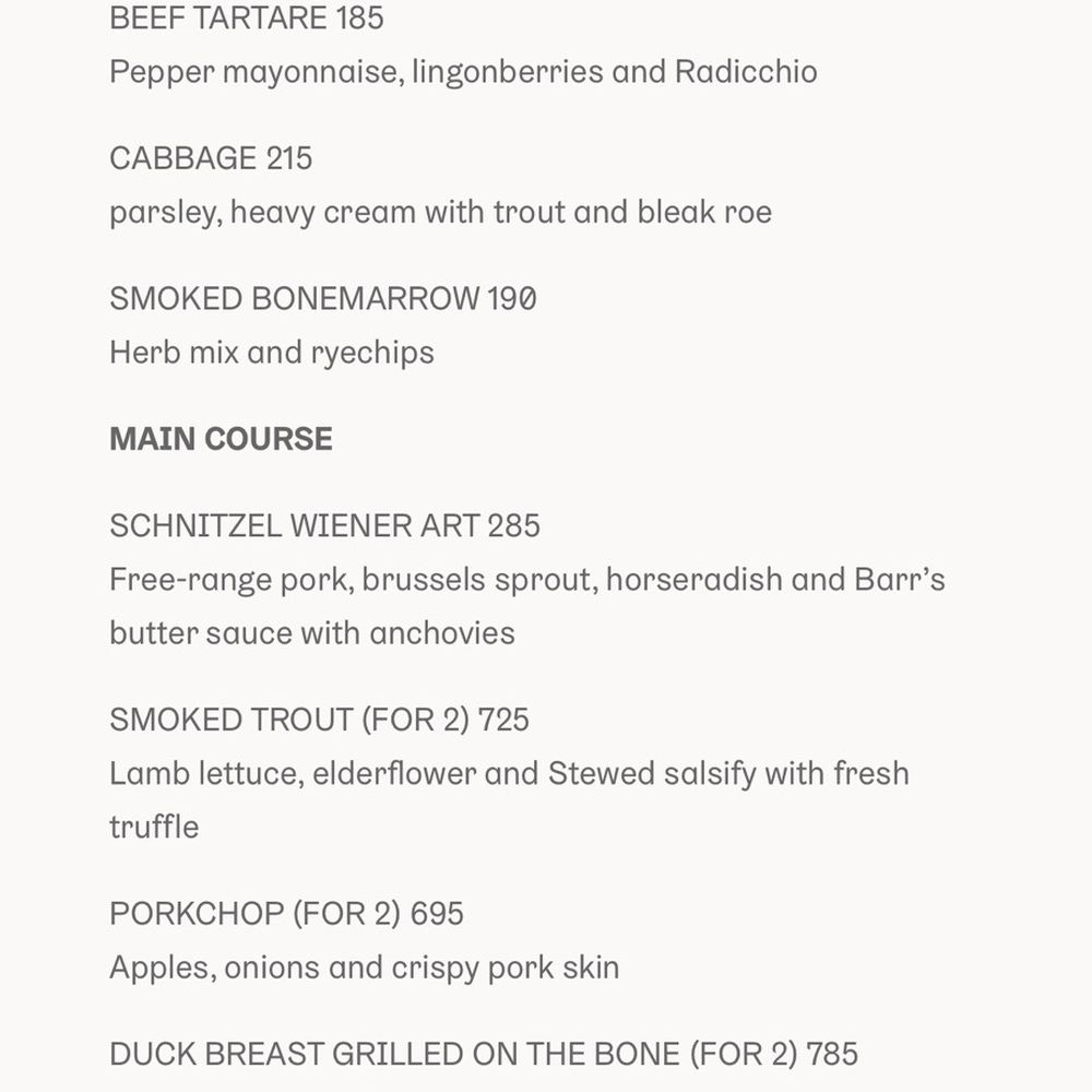 Barr - Our menu for the evening - Modern European Near Me - København Barr - Our menu for the evening - Modern European Near Me - København