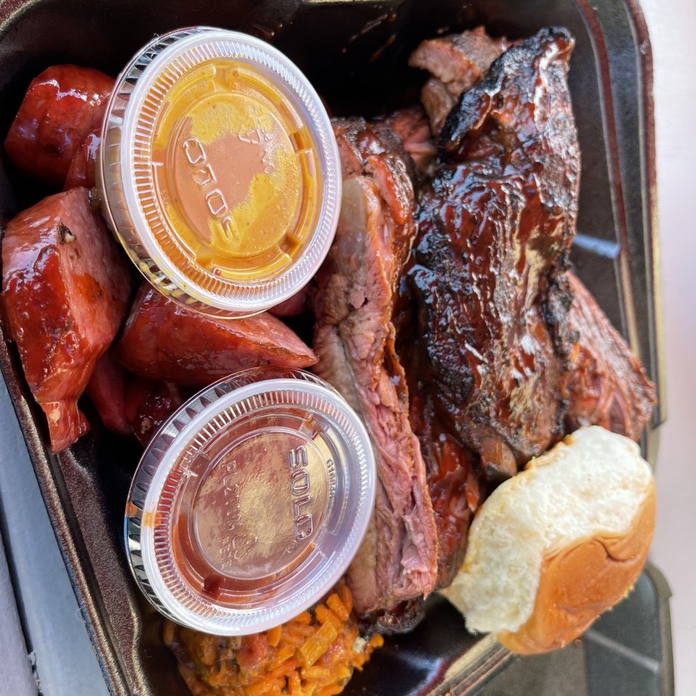 Ribs and sausage Ribs and sausage