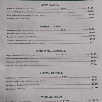 Rincon Criollo Restaurant - Paper menu, page 2 - Cuban Near Me - Miami, Florida