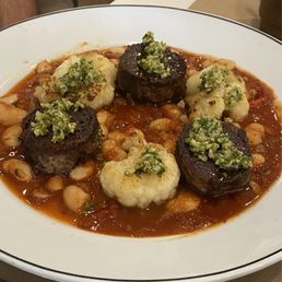 Agneau basquaise with red pepper tomato ragout and white beans Agneau basquaise with red pepper tomato ragout and white beans
