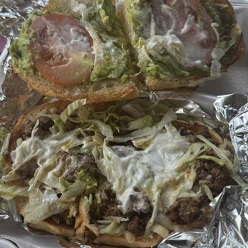 Hey Burrito - Beef Torta prior to adding picketed jalapeño and onion. I had this with mild tomatillo salsa...perfect for lunch! - Breakfast & Brunch Near Me - Cypress, Texas