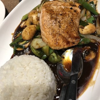 Sy Thai - Black bean salmon so delicious with fresh bell peppers, mushrooms and onions - Thai Near Me - Troy, Michigan Sy Thai - Black bean salmon so delicious with fresh bell peppers, mushrooms and onions - Thai Near Me - Troy, Michigan