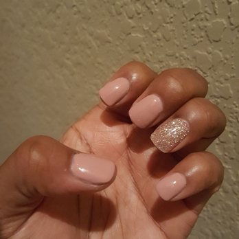 Timeless Nails & Spa - Blush with a splash of sparkle! #20 and #116 New dip powder! Love! Thanks Vanessa! - Nail Salons Near Me - San Antonio, Texas