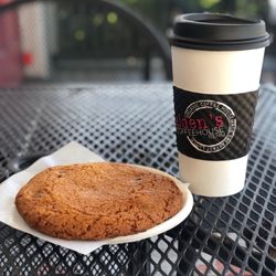 Walden's Coffeehouse - Hot Chocolate chip cookie and Carmel latte