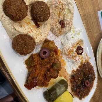 Hummus Mediterranean Kitchen - Appetizer Sampler Plate - Mediterranean Near Me - Mountain View, California Hummus Mediterranean Kitchen - Appetizer Sampler Plate - Mediterranean Near Me - Mountain View, California