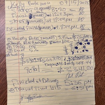 Great Western Moving - Messy hand-written charges - Movers Near Me - Albert Lea, Minnesota Great Western Moving - Messy hand-written charges - Movers Near Me - Albert Lea, Minnesota