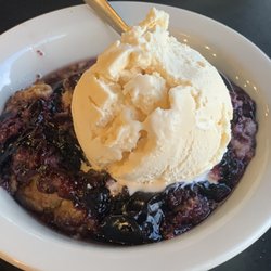 Historic Park Restaurant - Warm Black Raspberry Cobbler for dessert.