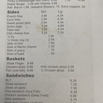 Pat's Drive Inn - Menu #2 - Diners Near Me - Wichita Falls, Texas