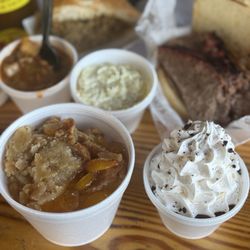 Rudy's "Country Store" and Bar-B-Q - CHOCOLATE PUDDING PEACH COBBLER