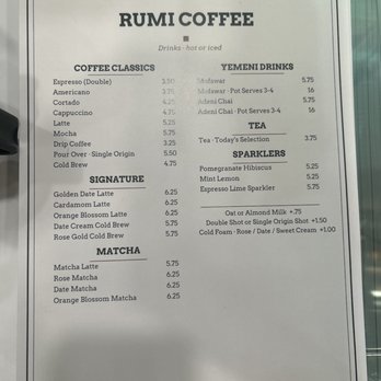 Rumi Coffee - Menu - Coffee & Tea Near Me - Fresno, California Rumi Coffee - Menu - Coffee & Tea Near Me - Fresno, California