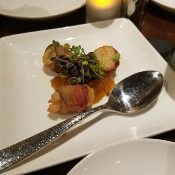 Steak + Vine - Bacon wrapped scallops with an apricot chutney - Steakhouses Near Me - La Grange, Illinois Steak + Vine - Bacon wrapped scallops with an apricot chutney - Steakhouses Near Me - La Grange, Illinois