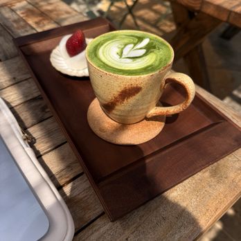 Chafinity Tea House - MATCHA LATTER & STRAWBERRY DAIFUKU MOCHI - Coffee & Tea Near Me - Costa Mesa, California