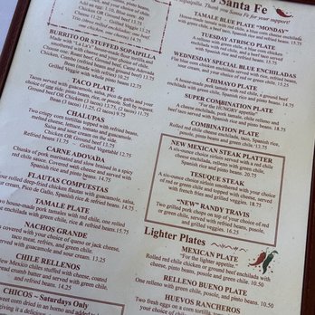 Tomasita's - Menu - New Mexican Cuisine Near Me - Santa Fe, New Mexico