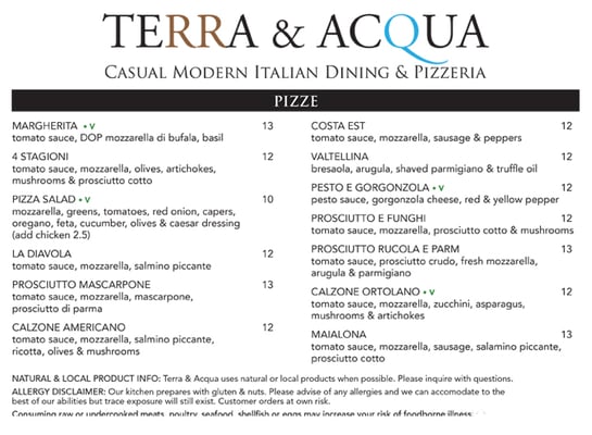 Menu photo 8 Terra & Acqua St. Augustine, FL Menu photo 8 Terra & Acqua St. Augustine, FL