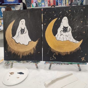 Painting with a Twist - Date night side by side. Who's is better? - Art Classes Near Me - Grapevine, Texas
