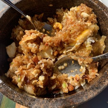 The Attic - Breakfast rice in a Stone bowl after mixing - Breakfast & Brunch Near Me - Long Beach, California The Attic - Breakfast rice in a Stone bowl after mixing - Breakfast & Brunch Near Me - Long Beach, California