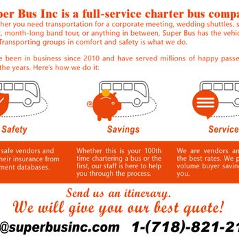 Super Bus - Send us an itinerary. We will give you our best quote! - Buses Near Me - Ridgewood, New York