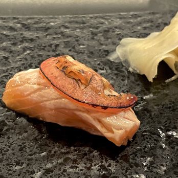 Kawa Omakase - Torched salmon with carmelized tomato - Sushi Bars Near Me - New York, New York Kawa Omakase - Torched salmon with carmelized tomato - Sushi Bars Near Me - New York, New York