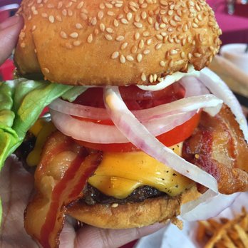 Brgr Stop - CLOSE UP! Under Construction Burger with bacon and American Cheese - Burgers Near Me - Coconut Creek, Florida Brgr Stop - CLOSE UP! Under Construction Burger with bacon and American Cheese - Burgers Near Me - Coconut Creek, Florida