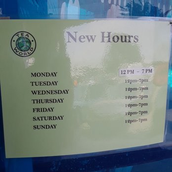 Tea World - New hours - Bubble Tea Near Me - Pacifica, California