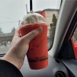 Kid's Raspberry Italian soda on the way home.