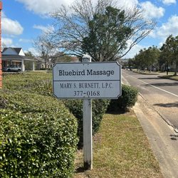 Bluebird Massage - Bluebird Massage sign.