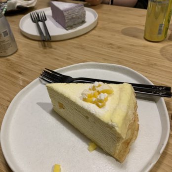 Kyuramen - Flushing - Mango Crepe Cake Purple Sweet Potato Crepe Cake - Ramen Near Me - Flushing, New York
