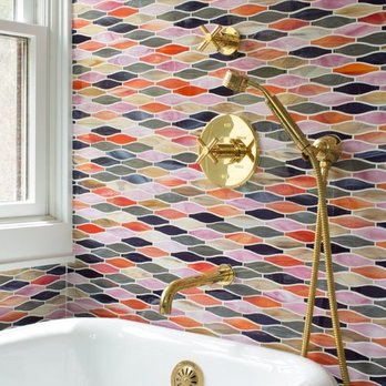 NS Ceramic - a bathtub in a colorful bathroom - Interior Design Near Me - Santa Barbara, California NS Ceramic - a bathtub in a colorful bathroom - Interior Design Near Me - Santa Barbara, California