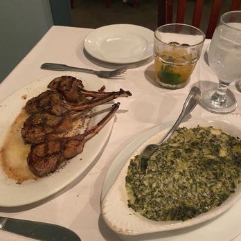 Pat Gallaghers 527 - Lamb chops and creamed spinach - Southern Near Me - Mandeville, Louisiana Pat Gallaghers 527 - Lamb chops and creamed spinach - Southern Near Me - Mandeville, Louisiana