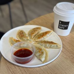 K Street Cafe - fried dumpling and milk tea