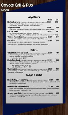 Menu photo 3 Coyote Pub & Grill Beale AFB, CA Menu photo 3 Coyote Pub & Grill Beale AFB, CA