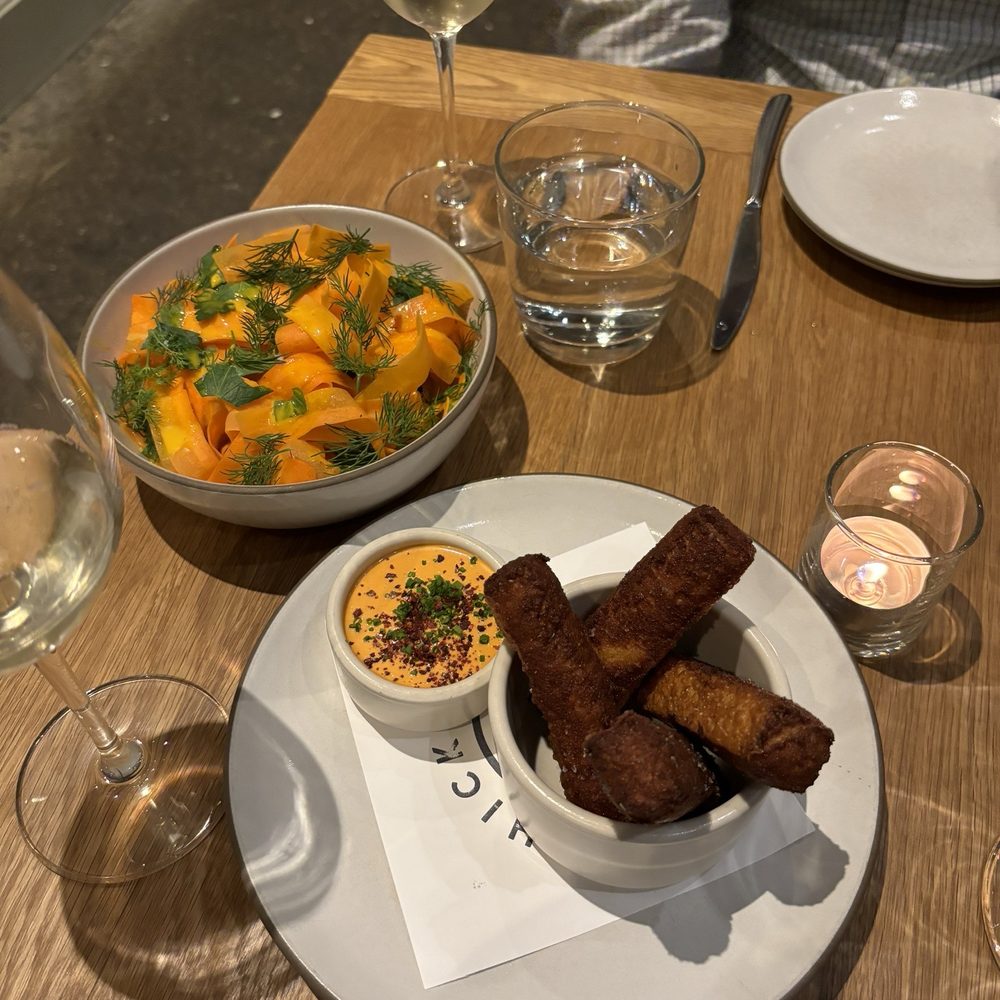 Chickadee - Chickpea Panisse Fries and Grilled Carrot Salad - New American Near Me - Boston, Massachusetts Chickadee - Chickpea Panisse Fries and Grilled Carrot Salad - New American Near Me - Boston, Massachusetts