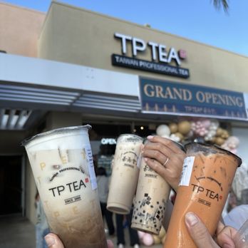 TP Tea - Tie Guan Yuan Milk Latte (left), Thai Milk Tea (right), and TGY Family Milk Tea and Tie Guan Yuan Milk Tea (middle) - Bubble Tea Near Me - San Diego, California TP Tea - Tie Guan Yuan Milk Latte (left), Thai Milk Tea (right), and TGY Family Milk Tea and Tie Guan Yuan Milk Tea (middle) - Bubble Tea Near Me - San Diego, California