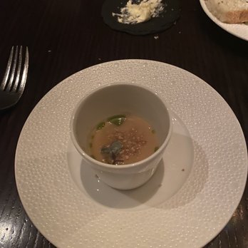 Deuxave - Amuse bouche- fresh apple gazpacho - New American Near Me - Boston, Massachusetts Deuxave - Amuse bouche- fresh apple gazpacho - New American Near Me - Boston, Massachusetts