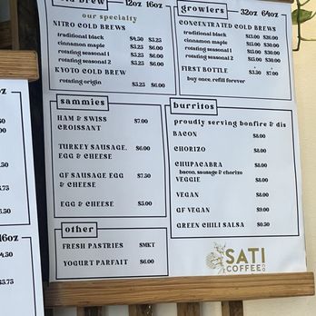 Sati Coffee - Food menu - Cafes Near Me - Edgewater, Colorado