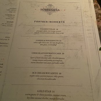 Mariel - dessert menu - Cuban Near Me - Boston, Massachusetts Mariel - dessert menu - Cuban Near Me - Boston, Massachusetts