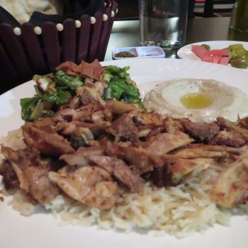 Open Sesame - Chicken Shawarma Plate, with Baba Ghanoush and Fatoush. - Lebanese Near Me - Dallas, Texas Open Sesame - Chicken Shawarma Plate, with Baba Ghanoush and Fatoush. - Lebanese Near Me - Dallas, Texas