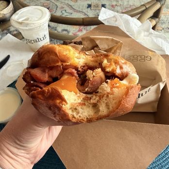 Eggslut - This bacon, egg and cheese sandwich is so good!!!! - Breakfast & Brunch Near Me - Atlanta, Georgia Eggslut - This bacon, egg and cheese sandwich is so good!!!! - Breakfast & Brunch Near Me - Atlanta, Georgia