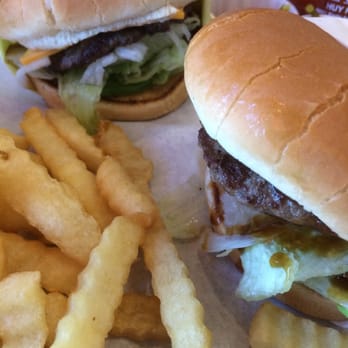 B-Man's Teriyaki - 2 ABC burgers hanging out with each other, sharing fries - Burgers Near Me - Pasadena, California