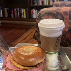 Plain Talk Books & Coffee - Customized my sandwich with no cheese and an extra meat. This is one of their steamed sandwiches.