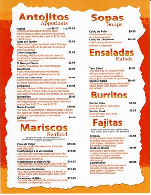 Menu photo 1 O’Manny’s Mexican Restaurant Chicago, IL Menu photo 1 O’Manny’s Mexican Restaurant Chicago, IL