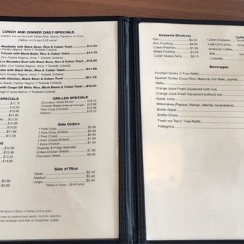 Rincon Cubano - Menu 10/19 - Cuban Near Me - Sarasota, Florida