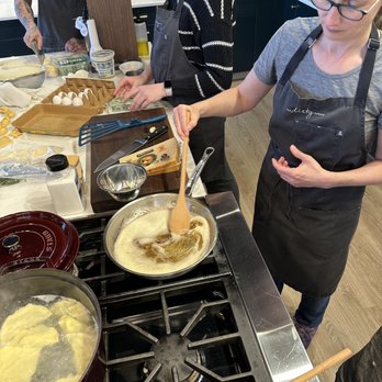 The Dirty Apron - Preparing the sauces for raviolis - Cooking Classes Near Me - Anchorage, Alaska