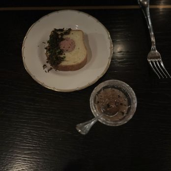 Pasjoli - Chicken and duck liver mousse brioche and caramelized shallot and truffle jam - French Near Me - Santa Monica, California Pasjoli - Chicken and duck liver mousse brioche and caramelized shallot and truffle jam - French Near Me - Santa Monica, California